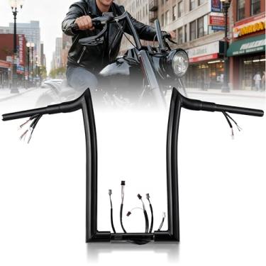 Imagem de TIGERSGATE Cabides de macaco pré-cabeados de 40.6 cm Fat Softail Mercenary Handlebars & Kit de cabos para Harley Softail 2016 e posteriores e DYNA Low Rider S 2016-2017