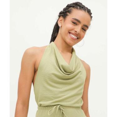 Imagem de Blusa Feminina Frente Única Degagê Textura Marisa-18062, Verde, G
