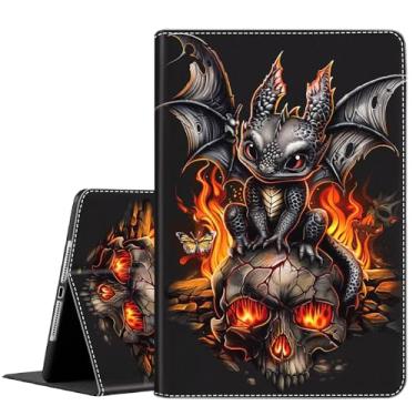 Imagem de Capa para iPad Pro 11 polegadas 2022/2021/2020 (4ª/3ª/2ª geração), para iPad Air 5ª/4ª geração de 10,9 polegadas (2022/2020), capa protetora durável à prova de choque, dragão bebê preto e caveira