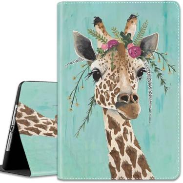 Imagem de Capa para iPad (A16) 11ª geração 11 polegadas 2025 / iPad 10ª geração 10,9 polegadas 2022, capa fina com suporte inteligente multi-ângulo com função hibernar/despertar automática, girafa