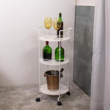 Imagem de Carrinho de Bebidas Decorativo Circular - Metaltru