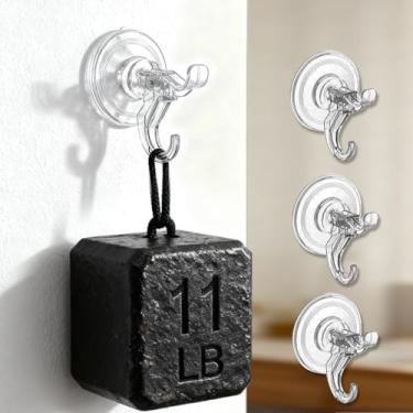 Imagem de Ganchos de ventosa, gancho de ventosa transparente, ventosas pequenas removíveis para chuveiro, banheiro, vidro, porta, janelas, cozinha - Suspensão máxima de até 5 kg em superfície lisa (2 peças)