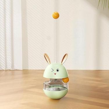 Imagem de Brinquedo Comedouro Interativo para Gatos – Dispensador de Ração com Design Transparente, Alimentação Lenta e Anti-Tédio(VERDE)