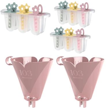Imagem de Kit com 2 Suporte de Filtro de Café Rosa 103 + 3 Forma de Picolés Plástica para 6 picolés