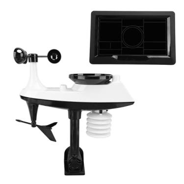 Imagem de Zerodis Estação Meteorológica Com Display LCD, Relógio Atômico, Temperatura, Umidade, Velocidade do, Monitor de Precipitação, Manômetro Barométrico, Calendário para Estação Meteorológica de