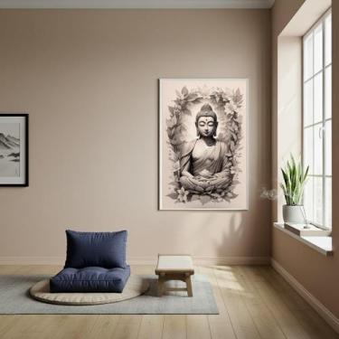 Imagem de Quadro Buda Símbolo De Serenidade E P Interior - 70X50Cm - Quadros On-