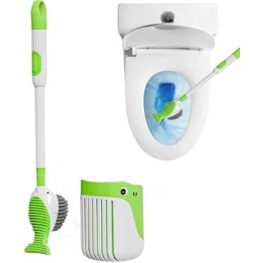 Imagem de Limpador Vaso Sanitário em Silicone Escovinha de Banheiro com Suporte