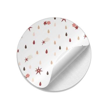 Imagem de Autocolantes Adesivos Redondos Natalinos 25 Unidades Estrela Infantil - Tamanho 30x30cm