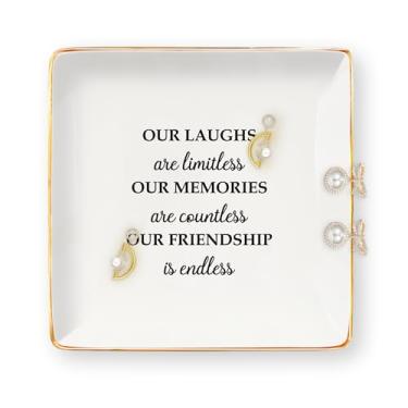 Imagem de Presentes de amizade para mulheres – Anel de cerâmica, bandeja de joias, prato, presentes para melhores amigas, aniversário, dia das mães, Natal, casamento, dia dos namorados, presente de Páscoa para