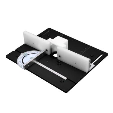 Imagem de Naroote Placa de Inserção de Mesa de Roteador Placa Flip de Liga de Alumínio Durável para Marcenaria Com Suporte de Plástico de Engenharia para Amadores e Profissionais (Preto)