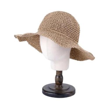 Imagem de Chapéu Balde de Palha para Verão - Proteção Solar para Praia, 56-58cm,