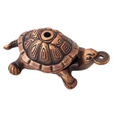 Imagem de Porta-incenso vintage de tartaruga vermelha com fio dourado – Porta-incenso elegantes para decoração de chá e animais de estimação e exibição estética doméstica