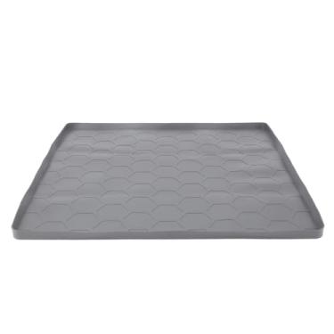 Imagem de ZAWELIYO Tapete de Silicone para Geladeira Com Resistência Ao Desgaste, à Prova de Vazamento Sob o Tapete da Máquina de Lavar para Secador de Geladeira, Com Padrão Côncavo e Convexo, (Cinza)