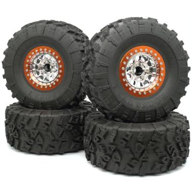 Imagem de TxxRcss RC 2.2 Beadlock Wheel & Tire Set (4-Piece) Upgrades Silver Orange