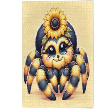 Imagem de Quebra-cabeça Jigsaw 1000 peças para adultos cenário estético arte floral animal fofo amarelo desenhos animados paisagem quebra-cabeças divertidos elefantes brancos presentes, 1000 peças, 75 x 50 cm