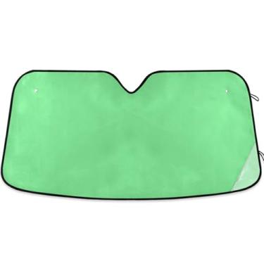 Imagem de Toldo de sol verde malaquita claro para para-brisas de carro persianas retráteis personalizadas para janelas frontais floral automotivo S, 134,6 cm x 59,7 cm