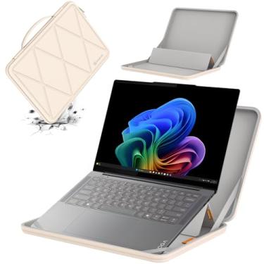 Imagem de Smatree MS60T Capa protetora rígida de EVA com suporte compatível com Lenovo Yoga 7i 2 em 1 de 14 polegadas, ThinkPad P14s Gen 3, para notebook Lenovo Yoga Pro 7 de 14,5 polegadas, branca
