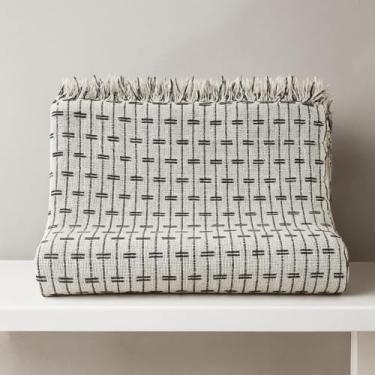 Imagem de Manta Para Sofá Gigante Luxo 3,00x1,80M Grande 2,40X1,80m 2,20x1,40m Premium De Algodão Capa Decorativa Protetora(tijol.BRANCO COM MARROM)