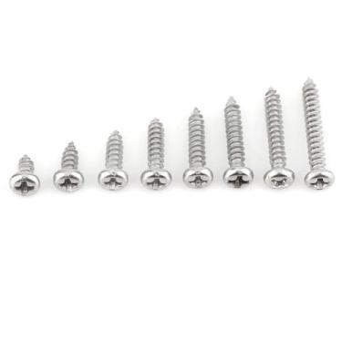 Imagem de Generic Qualidade 200pcs M3 Parafusos Auto-roscantes de Aço Inoxidável Fixadores Resistentes à Corrosão para Móveis de Madeira Hobbyist e Entusiastas de DIY Pan/Variedade de Cabeça Plana