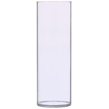 Imagem de Vasos de flores de cilindro gradiente de lavanda ombré para buquês, vasos e plantadores de plástico personalizados, decoração de flores moderna exclusiva, 30 cm x 9,9 cm