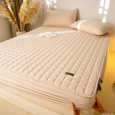 Imagem de Lençol King com elástico, protetor de colchão impermeável, capa de colchão macia, totalmente elástico e lençol de canto embutido para evitar mudanças, para outono e inverno - tipo 08||180 cm x 200 cm