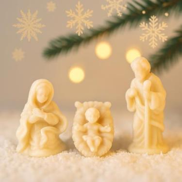 Imagem de Molde de Silicone Presépio de Natal 3D, Antiaderente Flexível para Velas, Sabonetes e Biscoitos, Ideal para Decoração Natalina, DIY Artesanal e Lembrancinhas de Evento