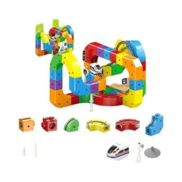 Imagem de 81PCS Trilhos De Trem Elétrico Flexíveis 3D Brinquedo Educacional STEM