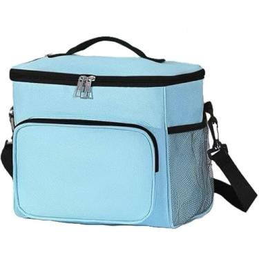 Imagem de Bolsa Térmica Grande Portatil Marmita Viagem Com Alça (Azul Claro)