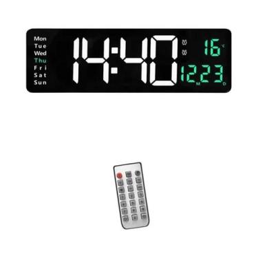 Imagem de Relógio De Parede LED De 16 Polegadas Com Exibição De Temperatura, Dat