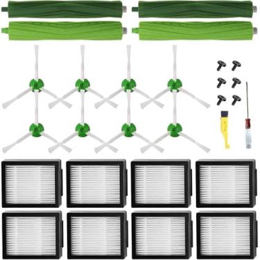 Imagem de ANBOO Pacote com 20 peças de reposição para iRobot Roomba E5 i3 i7 j7 i4 i7+ i3+ i4+ i6 i6+ i8 i8+ j7+/Plus E6 E7, E & I & j acessórios para aspirador de pó, 2 escovas de borracha, 8 filtros HEPA e 8