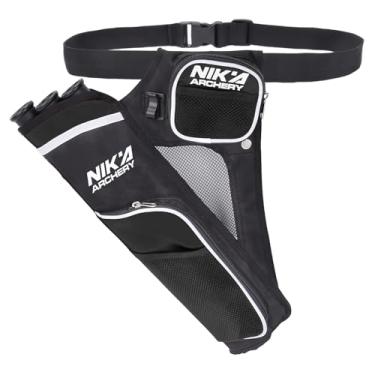 Imagem de SHENG-RUI Suporte para aljava de flecha e flecha, mão esquerda, bolsa de 3 tubos com cinto ajustável para jovens e adultos, flechas, caça ao alvo