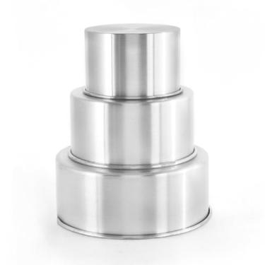 Imagem de Jogo Forma Assadeira de Bolo Redonda Alta| Para Fazer Bolos Caseiros, Sobremesas, Cucas, Festas e Padarias(Jogo 15/20/25x10)