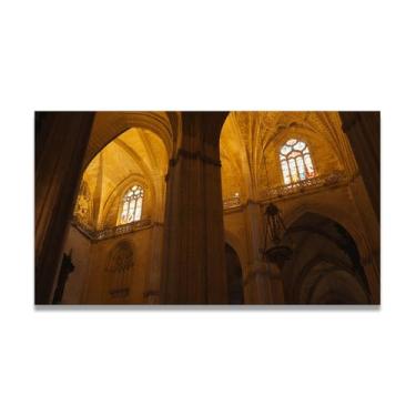 Imagem de LKXGRRSFG Impressão em tela colorida com foto real, cidade, mar, neve, vale, rio, nascer do sol, nascer do sol, para decoração de casa, 20 x 36 cm, sem moldura