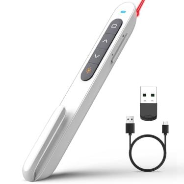 Imagem de Controle remoto de apresentação Norwii N76 Recarregável com ponteiro, longo alcance, apresentador sem fio para apresentações em PowerPoint, controle de slide (luz vermelha)