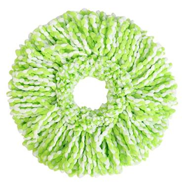 Imagem de Mingzhe Cabeça de Esfregão Giratório, Recarga de Microfibra, Esfregão Mágico Giratório 360 para Limpeza, Incorporado Com Trator para Superfícies Piso Madeira (Verde e branco)