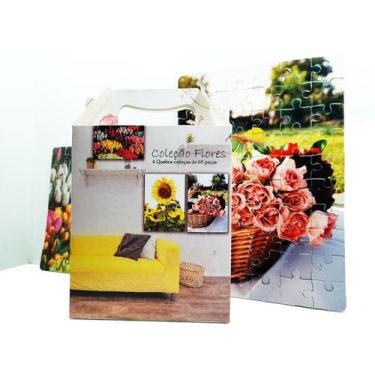 Imagem de 2 Quebra-Cabeça  Reabilitação Idosos Flores 60 pc - Coleção TEA e Amor