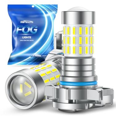 Imagem de Marsauto Lâmpadas LED de neblina 5202, branco frio 6000K, lâmpada DRL de 48 chips, lâmpada LED 1:1 tamanho mini 5202 5201 PS19W PS24W, iluminação total de 360° (pacote com 2)