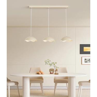 Imagem de Lustres LED reguláveis com controle remoto, luminárias de teto modernas com altura ajustável, pendentes inteligentes, luminárias para quarto, pendentes para salas de jantar e cozinhas (branc