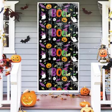 Imagem de Pacote com 2 cortinas de franja de folha de Halloween, serpentinas metálicas para decoração de aniversário de Halloween, adereços de cabine de fotos para festas de fim de ano