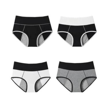Imagem de Calcinhas Menstruais plus Size De Cintura Alta 4 Peças À Prova De Vaza