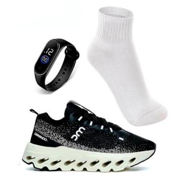 Imagem de Tênis Masculino Caminhada Esportivo Alta performance + Relógio Digital