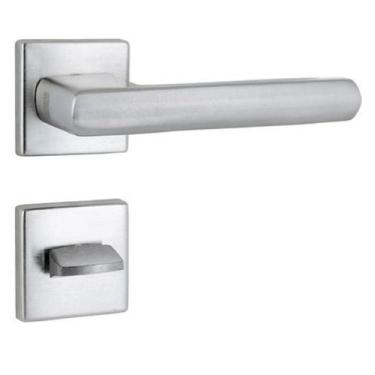 Imagem de Fechadura 454 St2 55mm Escovada Roseta Quadrada Lafonte - LaFonte Assa