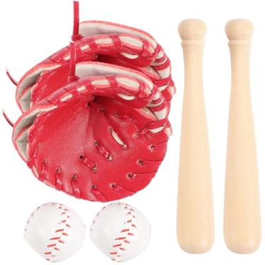 Imagem de minkissy 2 Sets of Mini Baseball Kit DIY Key Chains Materials Keychain Decorative Baseball, Red