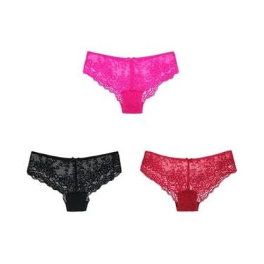 Imagem de Calcinhas Femininas Sexy De Renda Completa, Cintura Baixa, Respiráveis
