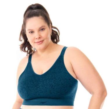 Imagem de Top Fitness Plus Jacquard com Bojo Removível Sem Costura Anoitecer Zee