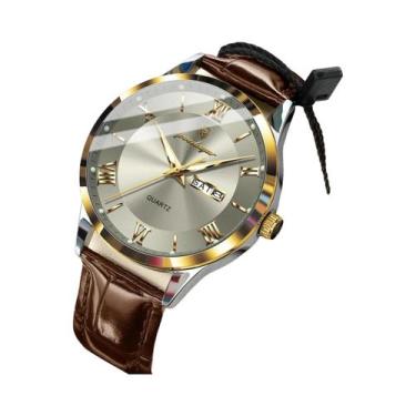 Imagem de Relógio De Luxo Masculino Em Couro Para Negócios, À Prova d'Água, Lumi