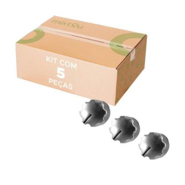 Imagem de 5x Knob Redondo Para Pedal Com Parafuso Akn1900 Prata - PIX, 1