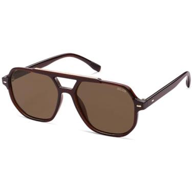 Imagem de SOJOS Óculos de sol retrô moderno aviador polarizado masculino feminino vintage anos 70 quadrado elegante armação óculos de sol SJ2283, Classificação preto/azul, 56-16-140