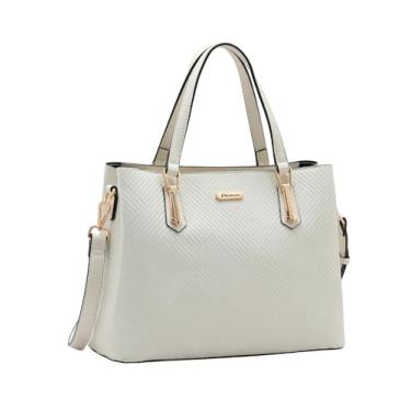 Imagem de Bolsa Chenson - 3 Divisórias - 2 Bolsos - Alça de Mão - Tiracolo Regulável - Bege - 3485310