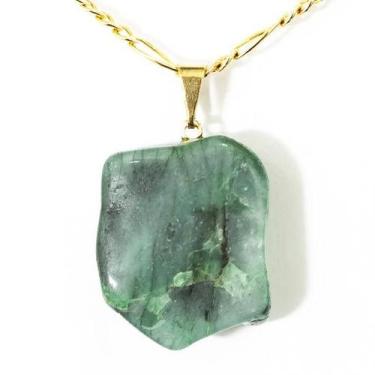 Imagem de Colar Xisto e Esmeralda Mineral Natural Pino Dourado - CristaisdeCurve